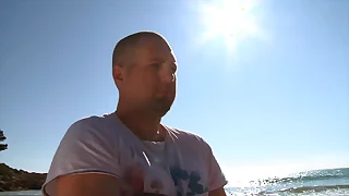 Sexual connection on the nudist shore